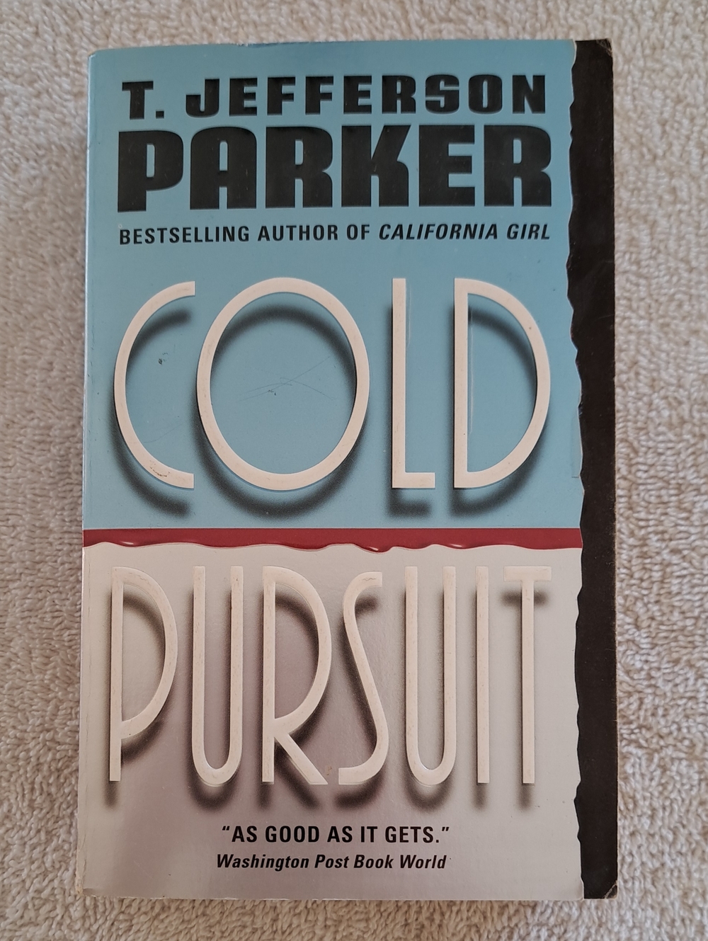 T. Jefferson Parker "Cold Pursuit" Paperback Book - Blue & Cream Cover